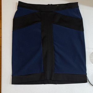 BCBG Generation Black Blue Bodycon Pencil Skirt 10